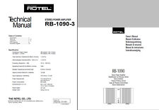 ROTEL RB-1090 Instrukcja techniczna i obsługi RB1090 Instrukcja serwisowa RB 1090