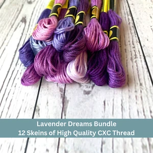 CXC Brand Purple Palette Set: Embroidery Floss for Needlecraft, Cross Stitching - Picture 1 of 4