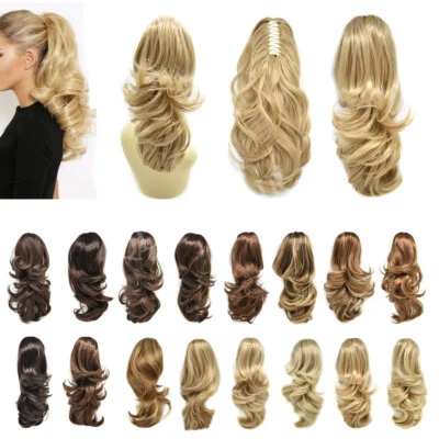 Synthetic Claw Clip in Ponytail Extensions Jaw Pony Tail for Women Wavy Hair 14" - Image 1 of 4