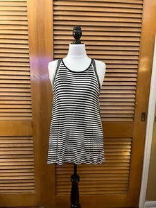 Max Studio A-Linie Tunika Top - schwarz/weiß gestreift - Large - Bild 1 von 7