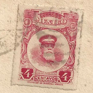 Mexico 1916 Jesus Carranza Canceled 4 Centavo Stamp - Picture 1 of 2