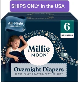 New All Natural Millie Moon Disposable Diapers OVERNIGHT Size 6 - Picture 1 of 4
