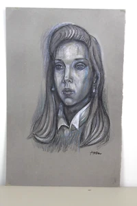 Irving Amen Signed Original Hand Drawing of Woman - Picture 1 of 1