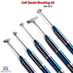 Implant Lingual Flaps Surgery Soft Brushing Kit Dental Lab Instruments Set of 5 - Picture 1 of 5