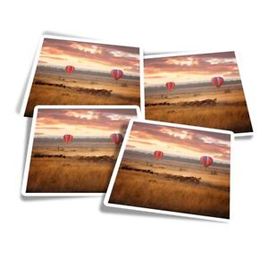4x Vinyl Stickers Masai Mara Kenya Africa Hot Air Balloons #51422