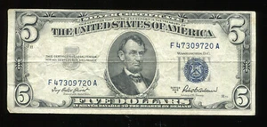 1953A $5 SILVER CERTIFICATE (D65) BLUE SEAL - Picture 1 of 2
