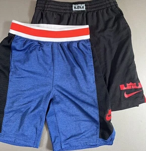 TWO Nike Youth Basketball Shorts (YL) - Lebron Black + Navy (see pics) - Picture 1 of 5