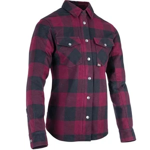 Oxford Ladies Kickback 2.0 Motorcycle Motorbike Shirt - Red Check - Picture 1 of 8