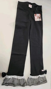 Ruffle Butts Girl's Pants Size 7 Black Gray Legging With Ruffle Bottom - Picture 1 of 12