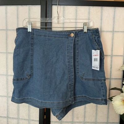 Nine West NWT Wom 10/30 Stretch Denim Jean Skort/Shorts-Skirt - Image 1 of 4