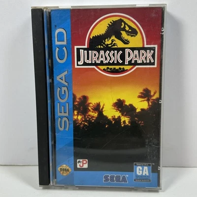 Vintage Jurassic Park Sega CD Video Game Complete Case Manual Tested 1993 Rare - Image 1 of 4