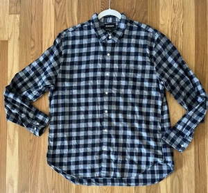 Camicia uomo Bonobos leggera in flanella slim fit grigio navy taglia XXL - Foto 1 di 9