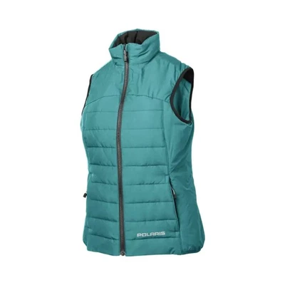 Polaris Women's Revolve Vest Comfy Reversible Durable Windbreak Fabric Teal/Gray - Image 1 of 4