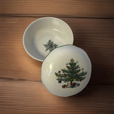 "De colección Años 90 Decoración Navidad Cuenco Tapa 5"" Para Baratijas Joyería Árbol de Caramelo Oso de Peluche" Foto 1 de 4