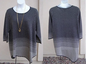 Chelsea & Theodore black & gold sweater plus size 3x 2x sparkle HOLIDAY XMAS top - Picture 1 of 8