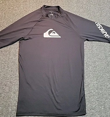 Женская футболка для плавания с коротким рукавом Quicksilver Kids размер MED черная SPF пляжная доска для серфинга - Изображение 1 из 4