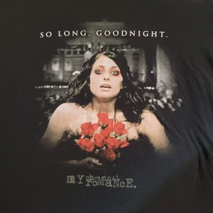 My Chemical Romance Black T-shirt So Long Goodnight Small Y2k Band Tee Music - Picture 1 of 11