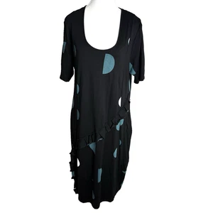 TS Taking Shape Womens Plus Midi Dress Black Teal Green Spots Stretch Size XS - Picture 1 of 17