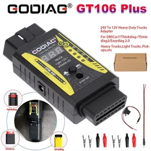 Godiag GT106 24V to 12V Heavy Duty Truck Adapter for X431 for Truck Converter - Picture 1 of 12