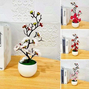 High Quality Artificial Potted Flower Ornaments Plant Plum Home Outdoor - Picture 1 of 51