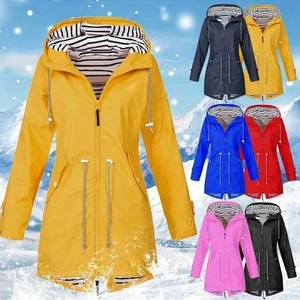 Waterproof Raincoat Outdoor Wind Coat Rain Jacket Forest Ladies Women Plus Size - Picture 1 of 18