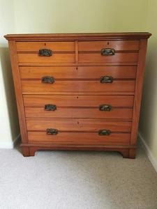 Antique Satinwood/pine Chest Of Drawers - Picture 1 of 4