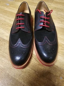 BOLD By Soxy . Com Men Blue Red Suede Wingtip Dress Shoes Size US10 Like New - Bild 1 von 12