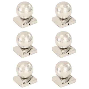 Tappi per Pali 6 pz Estremità a Globo in Acciaio Inox 91x91 mm - Foto 1 di 9
