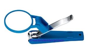 Nail Toenail Clipper with Magnifier ~ BLUE Color ~ NEW Sealed Pkg ~ BLUE (2012)