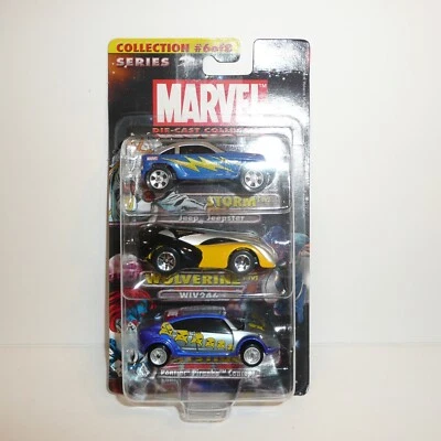 Marvel X-Men Die Cast Cars 3 Pack Storm Wolverine Mystique Collection #6 2003 - Image 1 of 3