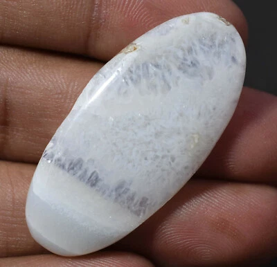 Hermoso cabujón de diseñador de ágata blanca natural de 41,45 quilates AAA+ piedras preciosas de calidad Foto 1 de 4