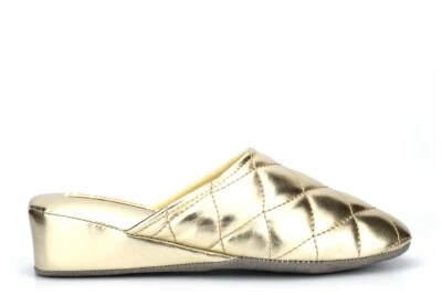 Chinelos femininos Dunlop chinelos mula chinelos brilhantes glitter salto cunha - Imagem 1 de 4