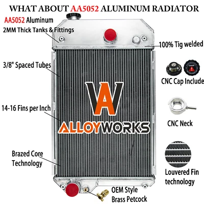 6 Row Radiator For Cat/Perkins Stationary 1104A-44/1104A-44T /1104C-44T 2485B276 - Image 1 of 4