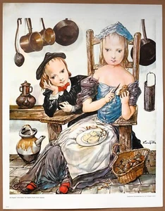 Litografía Tsugoharu Foujita En La Cocina Vintage Original 1960 Primera Impresión Edición Limitada - Imagen 1 de 1