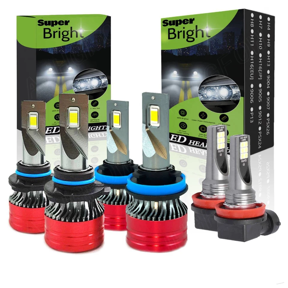 Para Ford Edge 2007 2008 2009 2010 6* Faros LED Bombillas altas/bajas + Combo de luces antiniebla Foto 1 de 4