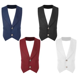 Kids Boys Tank Top Gentleman Waistcoat Christening Party Vest Classic Jacket - Picture 1 of 45