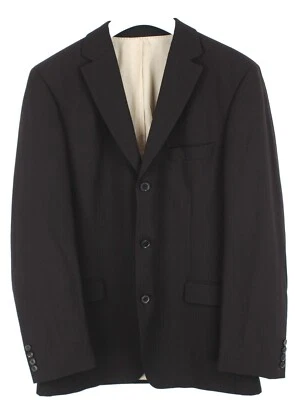 HUGO BOSS Rosselini / Movie Blazer Men's (EU) 52 Wool Blend Pinstriped Black - Image 1 of 4