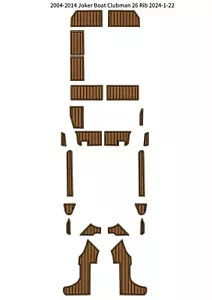 2004-2014 Joker Boat Clubman 26 Rib Cockpit Pad Boat EVA Foam Faux Teak Floor - Picture 1 of 18