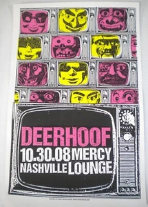 DEERHOOF 2008 Silkscreen Show Poster Nashville Print Mafia NM + Press Kit & More - Picture 1 of 4