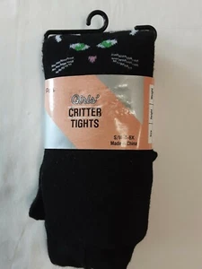 Girls Critter Tights "Black Cat" (1) Pair Size S/M 4-6X BRAND NEW IN PACKAGE! - Picture 1 of 5