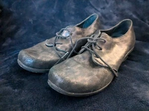 Used DANSKO Olive size 38 Metallic Leopard Leather Comfort Oxford Shoes - Picture 1 of 5