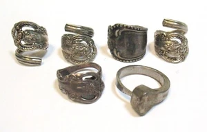 UTENSIL WRAP RING LOT OF 6 SILVER PLATE #2 - Picture 1 of 4