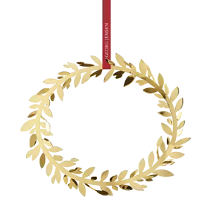 Georg Jensen Gold Plated Christmas Mobile 2017 - Magnolia Wreath - Picture 1 of 2