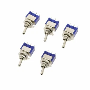 10pcs NEW Mini MTS-102 3-Pin SPDT ON-ON 6A 125VAC Toggle Switches Blue - Bild 1 von 6