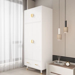 4-Door Wardrobe/Armoire/Closet Bedroom Storage with 2 Drawers and Clothing Rod - Picture 1 of 11