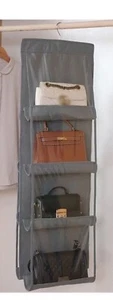 Hanging Handbag Organizer 8 Pocket for Wardrobe Closet Storage Bag Holder Hanger - Picture 1 of 4