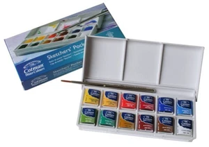 Winsor and Newton Cotman Watercolour Set Sketchers Pocket Box 12 Half Pans - Picture 1 of 1