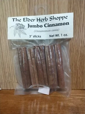 THE ELDER HERB SHOPPE 3" (inch) Jumbo Cinnamon Sticks 1 oz (28 g) All Natural No Fillers 3 to 5 Sticks