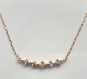Necklace Pendant Diamond K10PG Pink Gold Rose Gold 0.6g Engraved Excellent 0061 - Picture 1 of 16