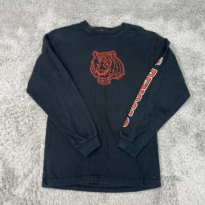 Vintage Cincinnati Bengals T-Shirt Mens Small Black Long Sleeve Reebok Graphic - Image 1 of 4